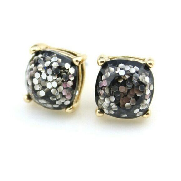 5/$25 Black Glitter Gold Tone Earrings - Picture 1 of 6
